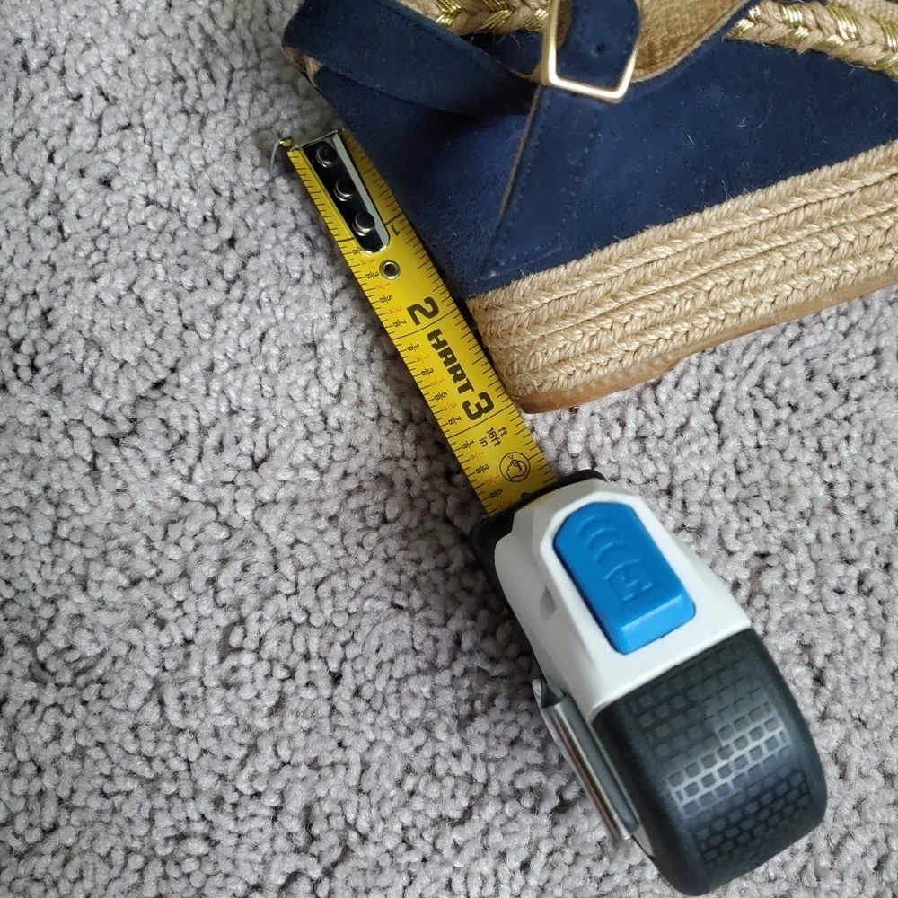 Minelli Navy Espadrille Wedge Sandals Made In Spain